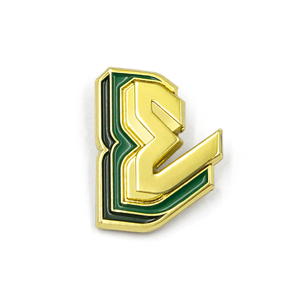 Gold Green Layered S Logo Enamel Pin Gold Green Layered S Logo Enamel Pin