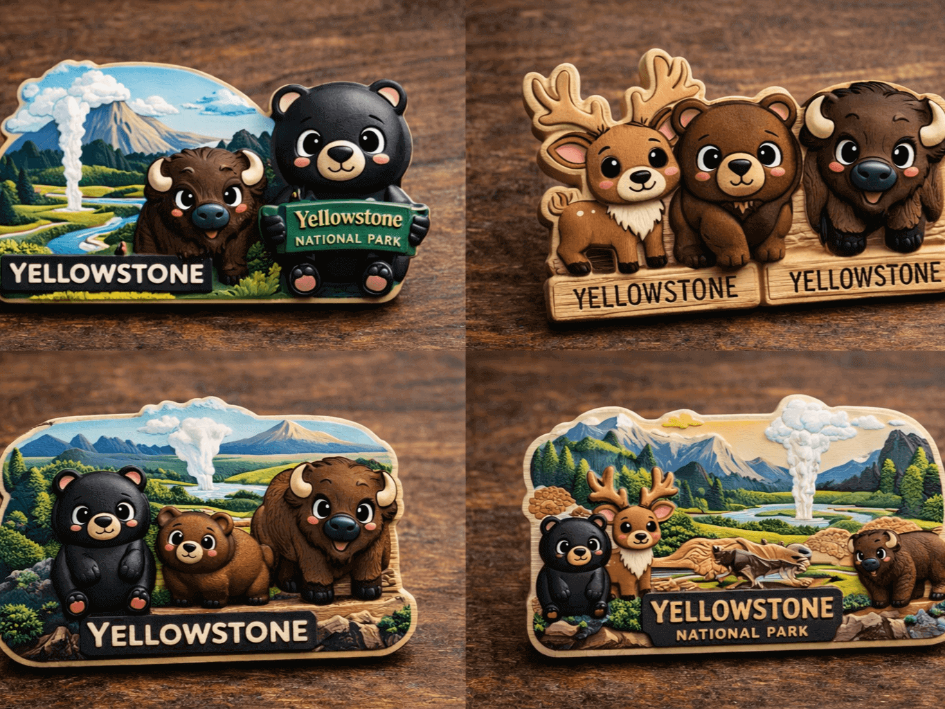 yellowstone-cute-bear-bison-magnet yellowstone-cute-bear-bison-magnet