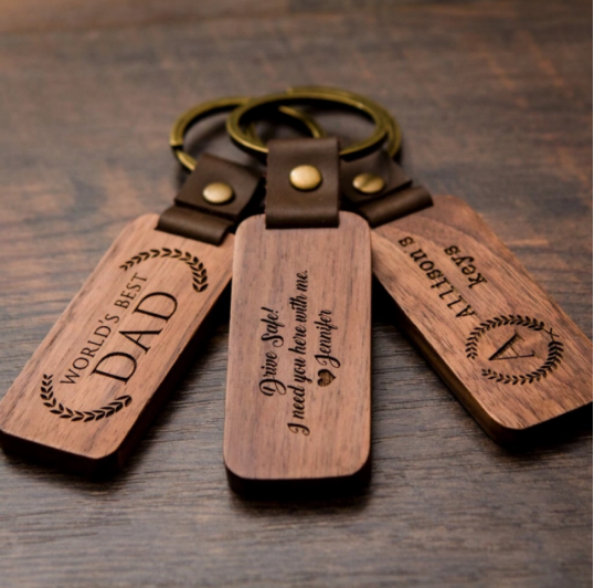 Wood keychain