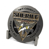 Custom made challenge coins in soft enamel - law enforcement style with premium shine and detail