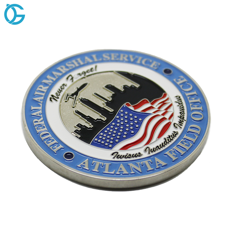 Soft Enamel Challenge Coin Side Profile View