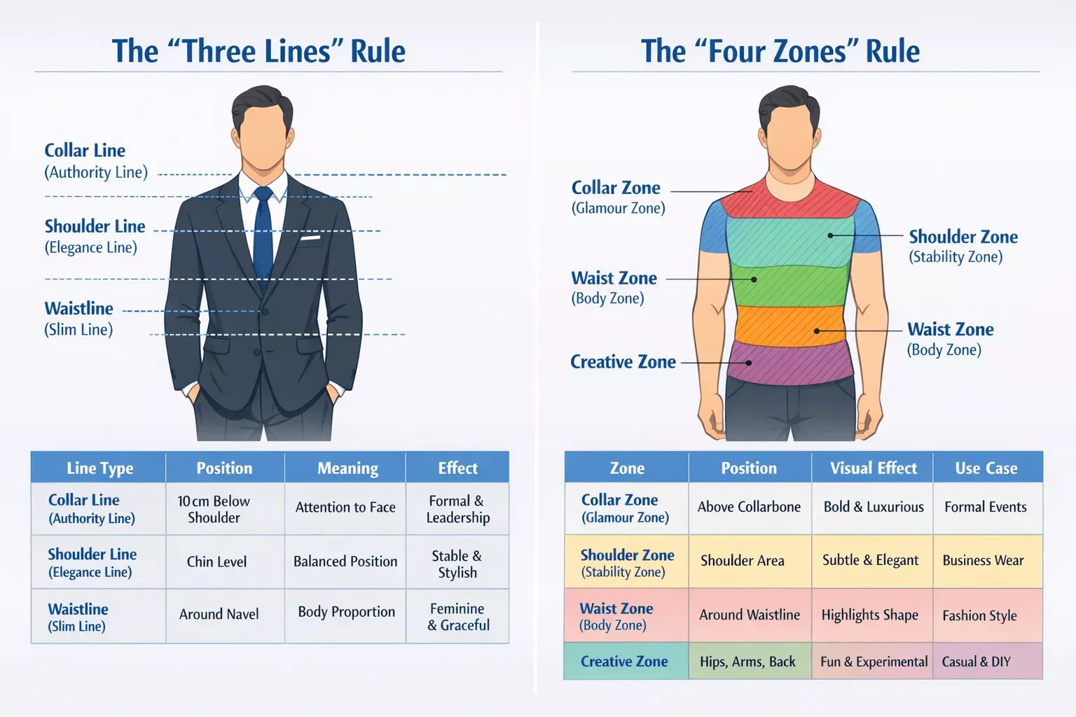 How to Wear a Lapel Pin on a Shirt--Three Lines & Four Zones