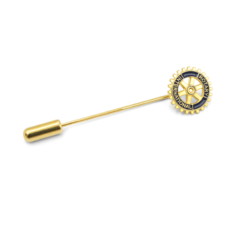 Pendant Chain Tie Clip – Rotary International Gold Enamel Lapel Pin