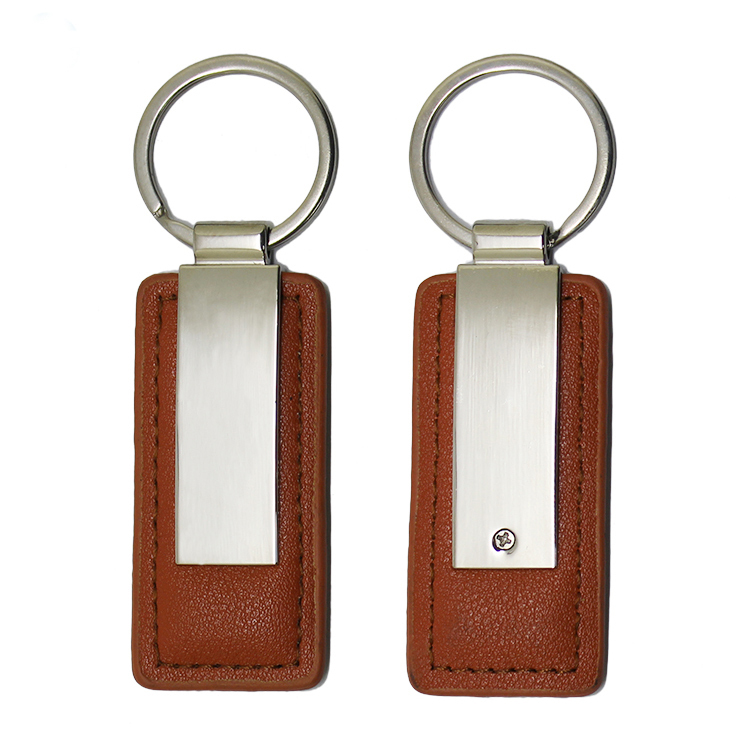 Colorful Custom Logo Engraved Blank Leather Keychain