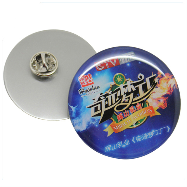 customized CMYK Printing Lapel Pin With Epoxy