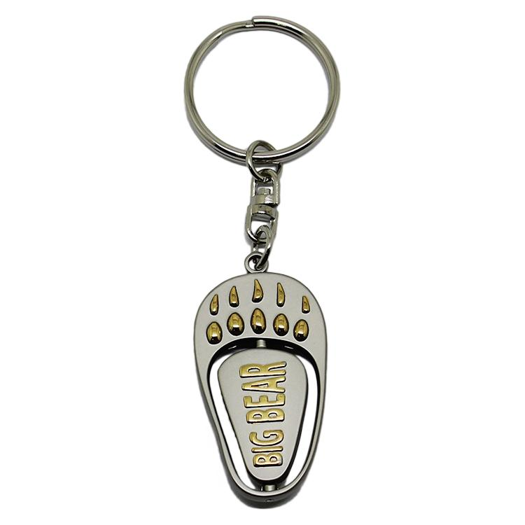 Dual-plating Custom Logo Spinning Metal Keychain