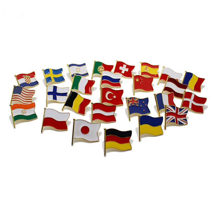 Metal Soft Enamel Country Flag Lapel Pin