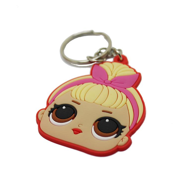 Little Girl Cartoon Soft Rubber Keyring