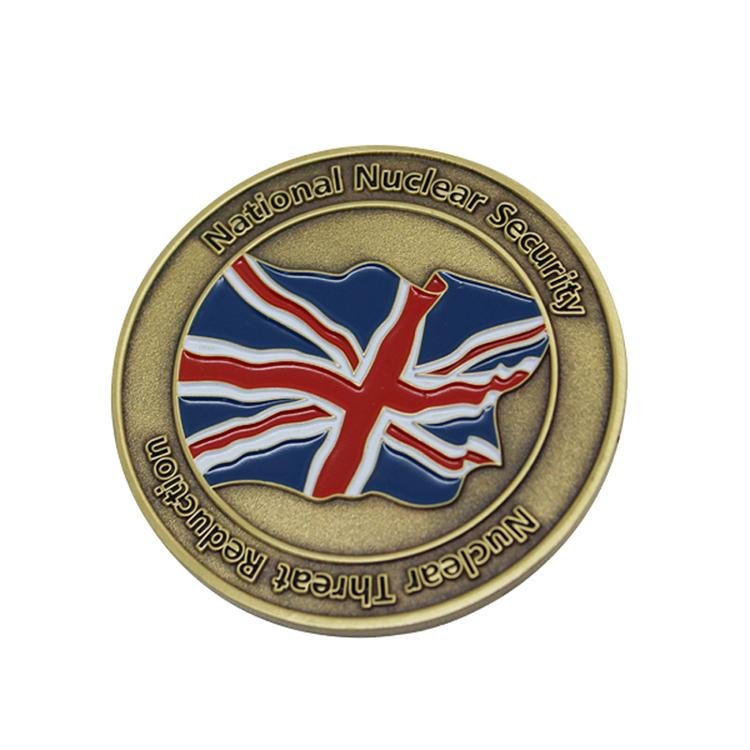 England Custom Logo Soft Enamel Metal Challenge Coin