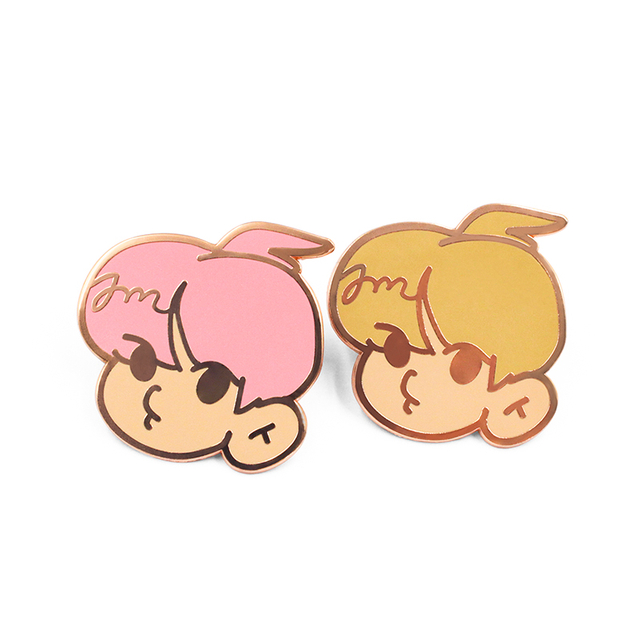 Adorable Cartoon Enamel Pins — Two Cartoon Characters