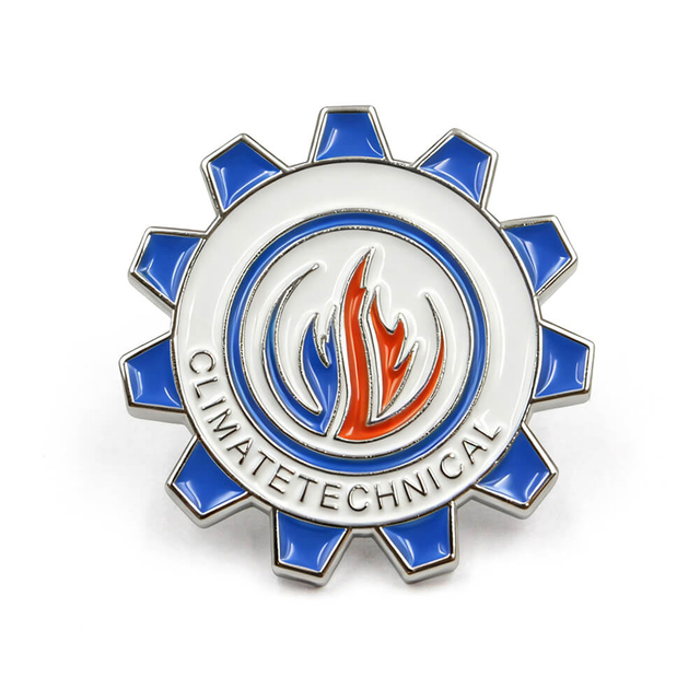 Gear Lapel Pin - Custom Hard Enamel Technical Design