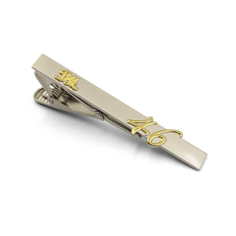 Personalized Tie Clip – Custom Engraved Monogram Gold Metal Tie Bar
