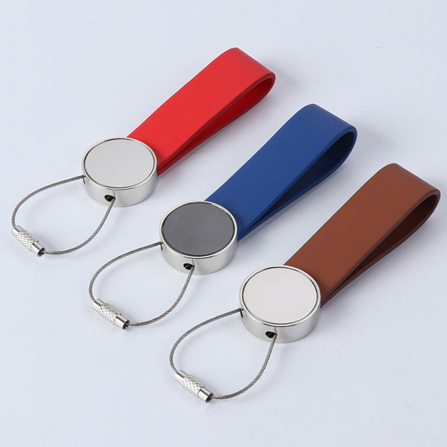 Keychain Personalized Patterns Mens Leather Fob Keychain