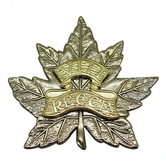 3D Dual-plating Maple Leaf Metal Lapel Pin