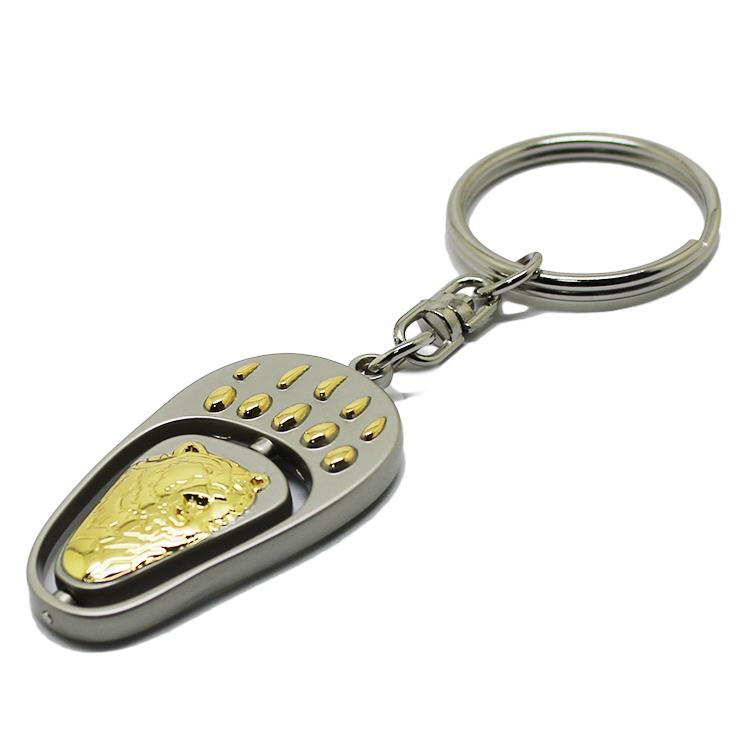 Dual-plating Custom Logo Spinning Metal Keychain