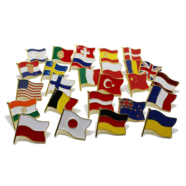 Metal Soft Enamel Country Flag Lapel Pin