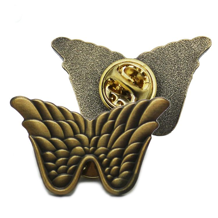 Antique Gold 3D Wing Lapel Pin
