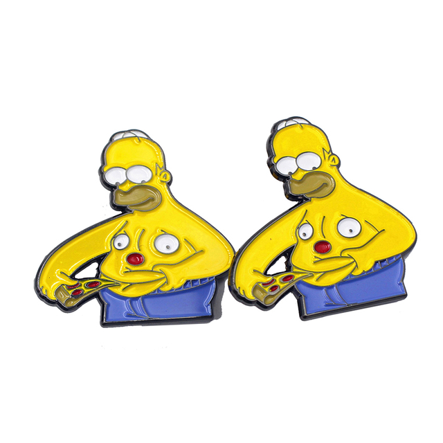 A vibrant enamel lapel pin featuring Homer Simpson from The Simpsons, designed for fans of classic animated IPs.