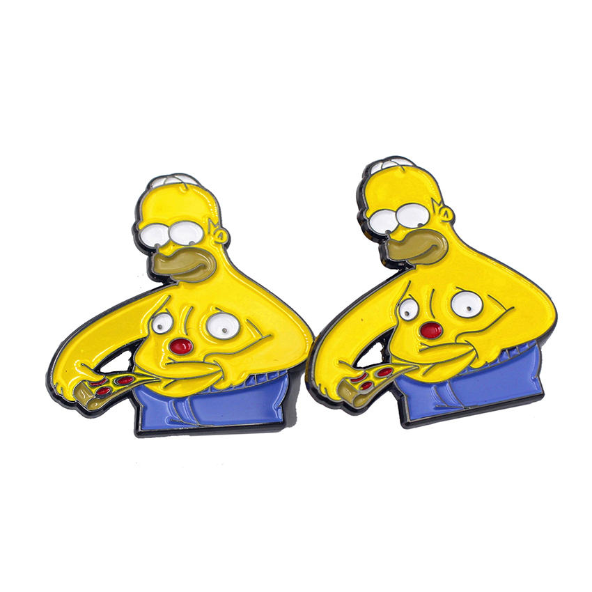 A vibrant enamel lapel pin featuring Homer Simpson from The Simpsons, designed for fans of classic animated IPs.