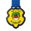 Custom spinning medal with rotatable center - club crest design on yellow enamel