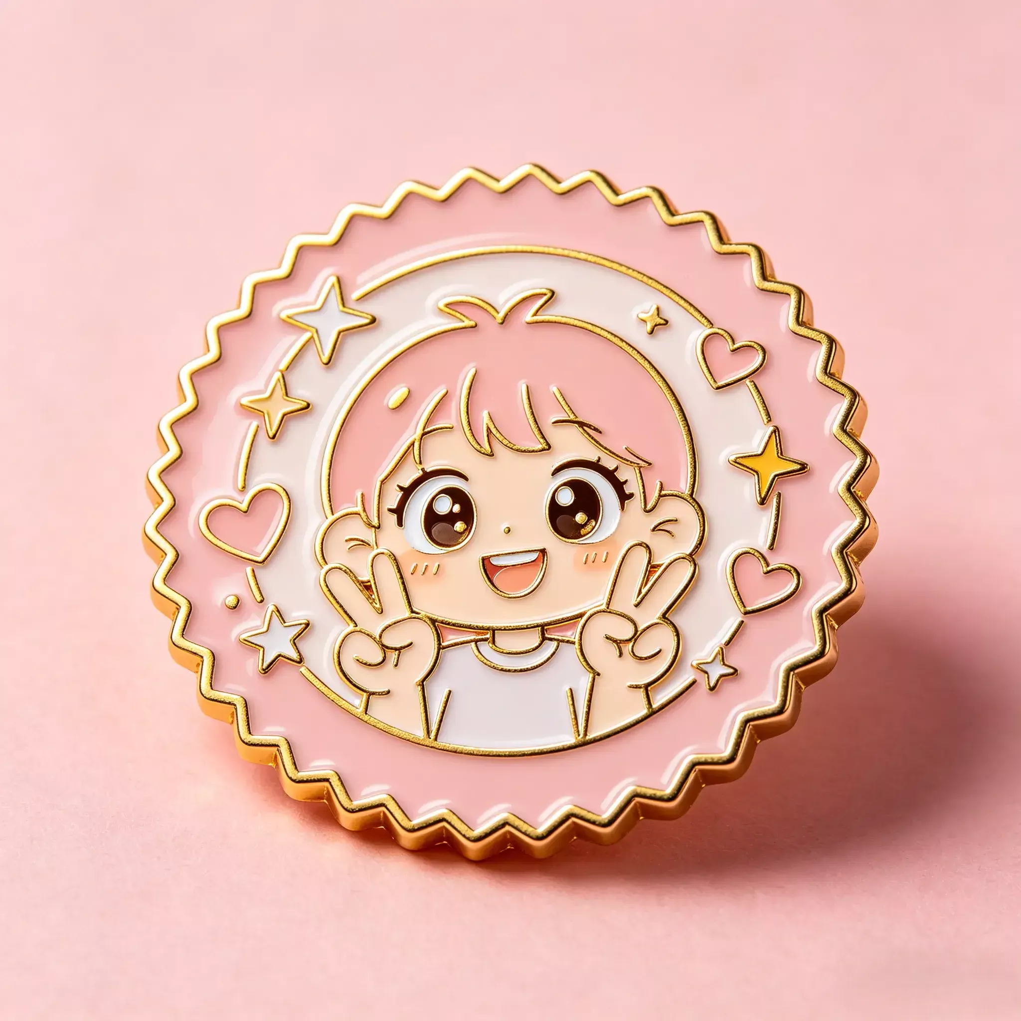 pink girl lapel pin