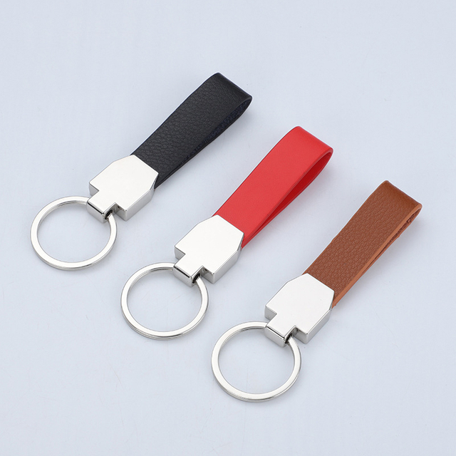Personalized Blank Custom Metal Leather Keychains