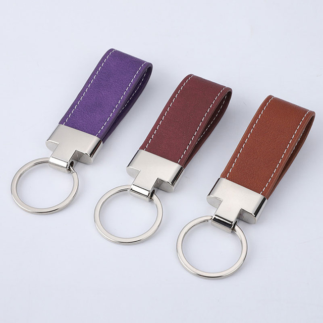 Custom High Quality Design Metal PU Leather Keychain