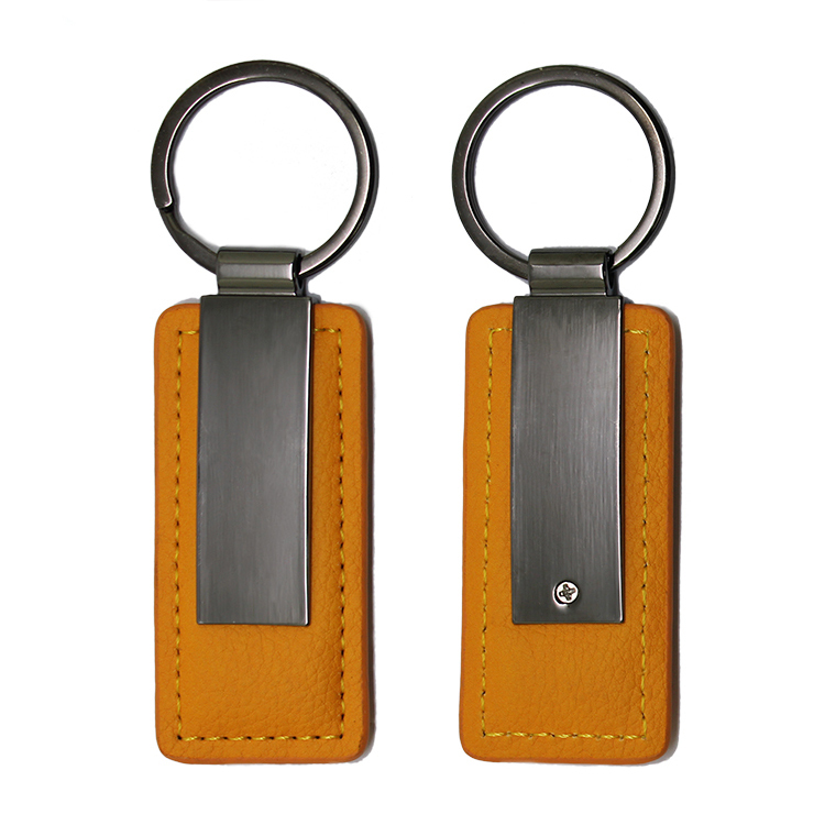 Colorful Custom Logo Engraved Blank Leather Keychain