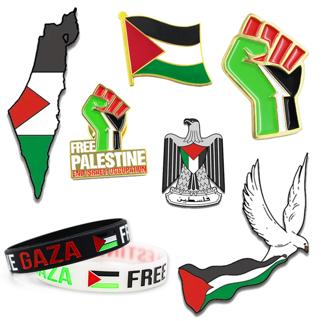 Soft Hard Enamel Palestine Flag Badge Pin