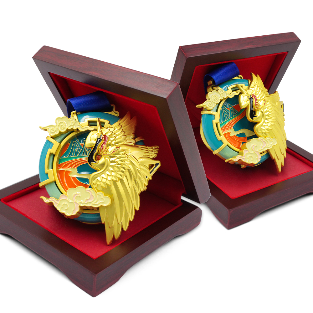 GUGLE Custom Race Medals | Dragon Boat Wave Finisher Medal Gold Enamel