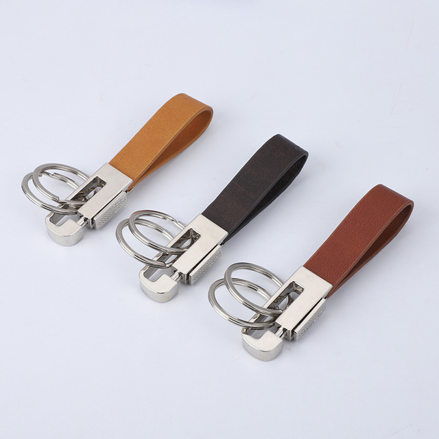 Leather Keychain Pattern Holder Blanks Mens Leather Strap Keychain