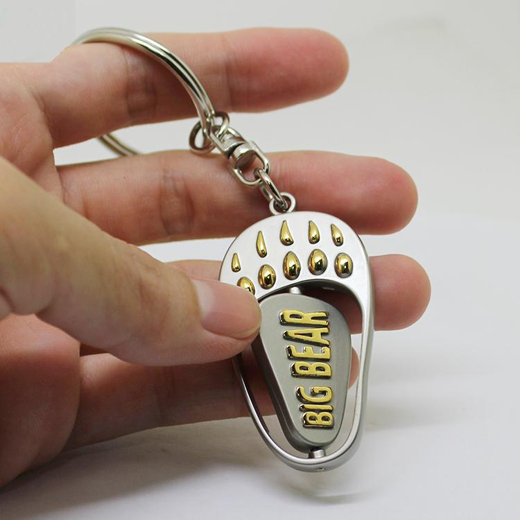 Dual-plating Custom Logo Spinning Metal Keychain