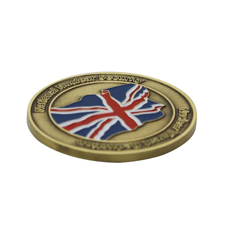 England Custom Logo Soft Enamel Metal Challenge Coin