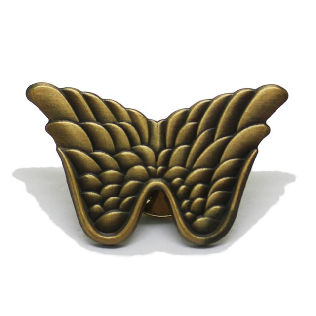 Antique Gold 3D Wing Lapel Pin