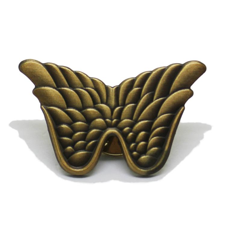 Antique Gold 3D Wing Lapel Pin