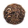 Antique bronze custom race medal, 2023 Yan Tai marathon with detailed relief landmark design