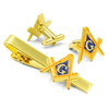 Cufflinks & Tie Clips Set for Men – Premium Gold Masonic Metal Tie Clip