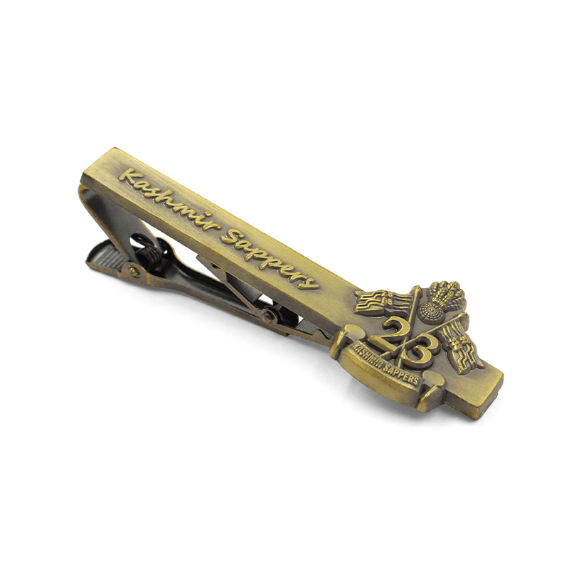 Personalized Tie Clip – Custom Engraved Monogram Gold Metal Tie Bar