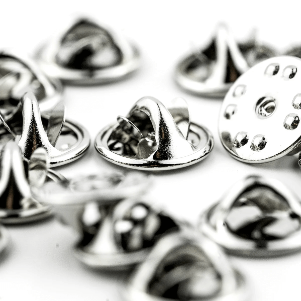 Metal butterfly clutches close-up