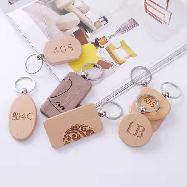 Customized Name Laser Cut Wooden Wood Keychains