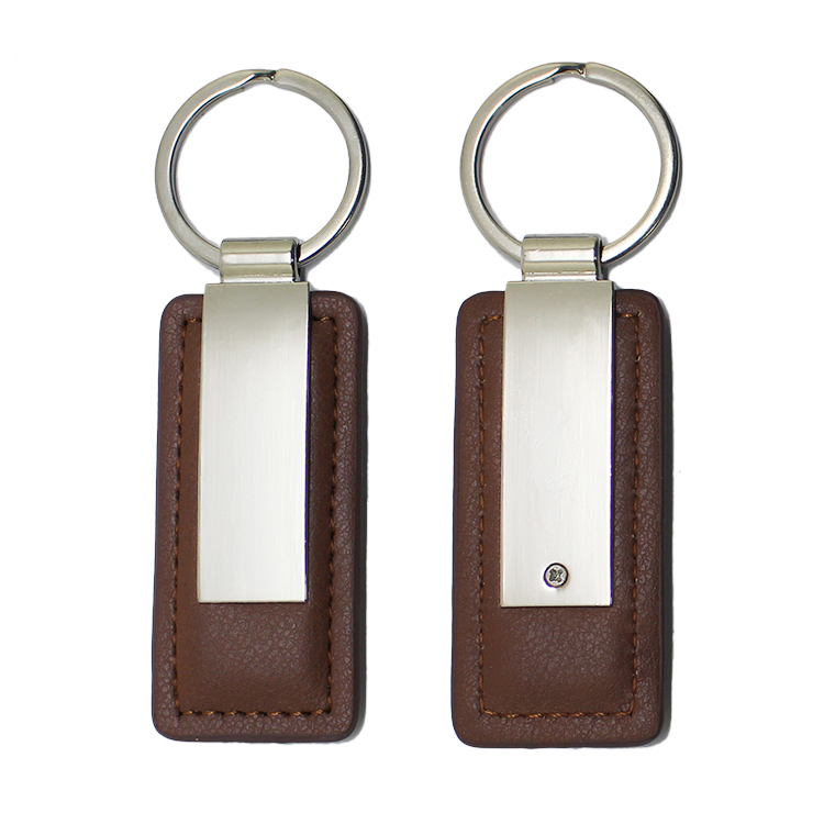 Colorful Custom Logo Engraved Blank Leather Keychain