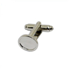 Silver Round Shaped Hollow Metal Cufflinks