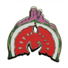 Watermelon fruits metal custom hard enamel pin with layered colors and detailed seeds, novelty enamel fruit lapel pin