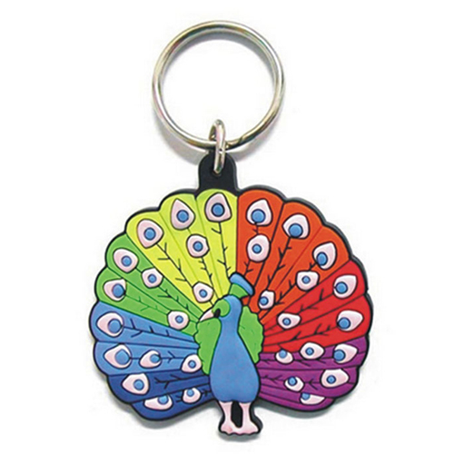 Colorful Animal Peacock Soft PVC Keychain