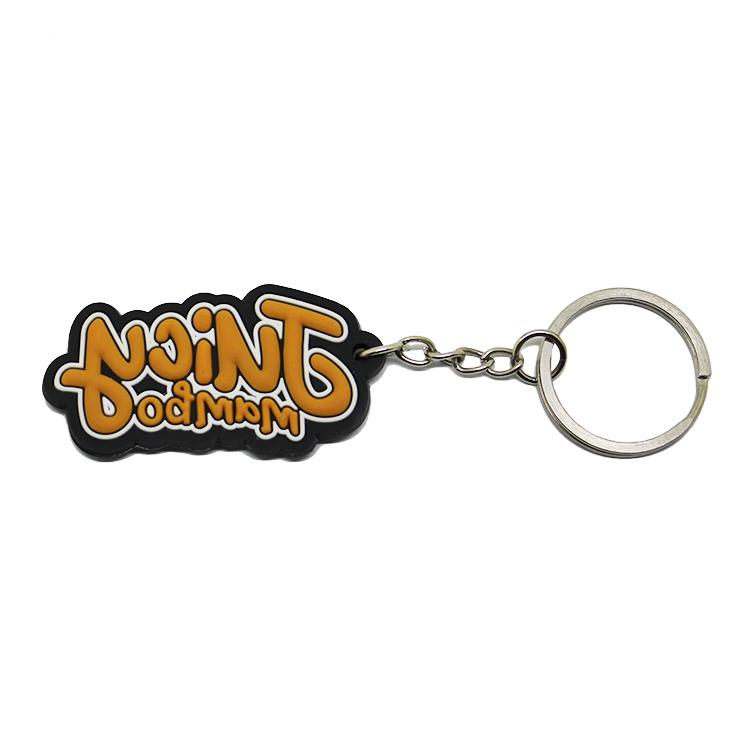 Custom Alphabet Branded Soft PVC Rubber Keychain