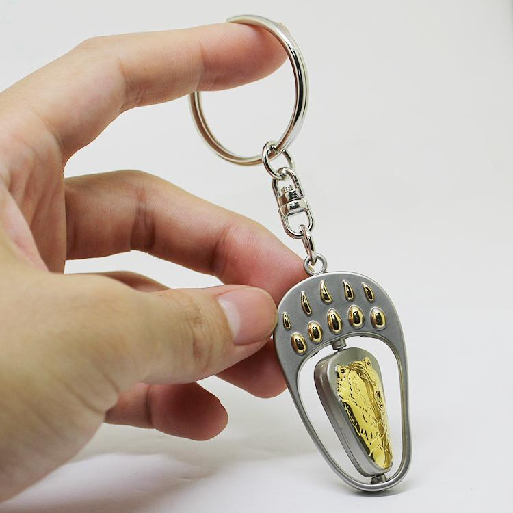 Dual-plating Custom Logo Spinning Metal Keychain