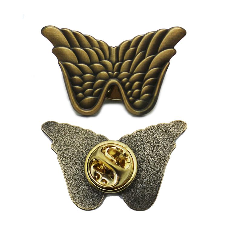 Antique Gold 3D Wing Lapel Pin