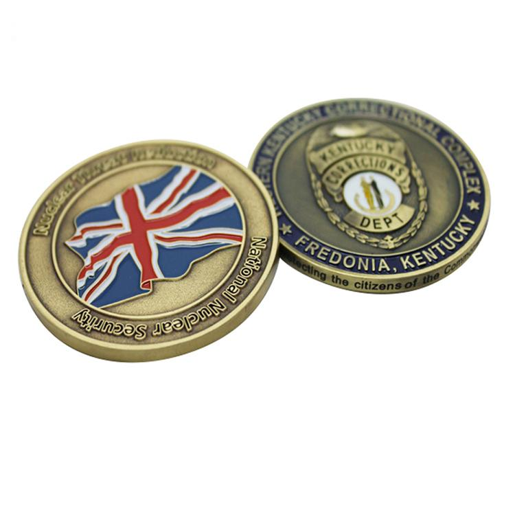 England Custom Logo Soft Enamel Metal Challenge Coin