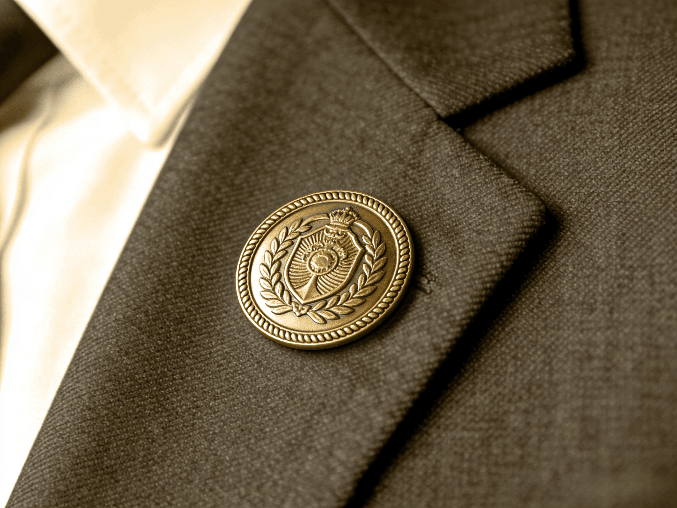 suit pin on cloth
