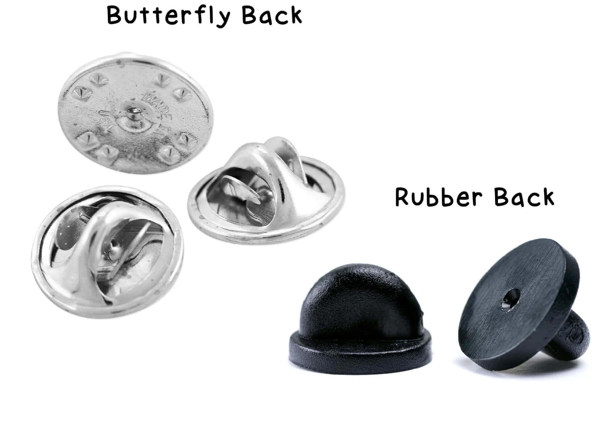 Butterfly back vs rubber back